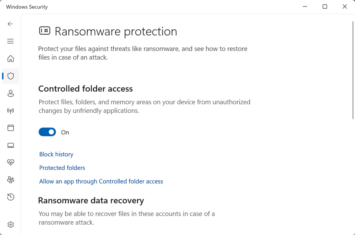 Controlled folder access